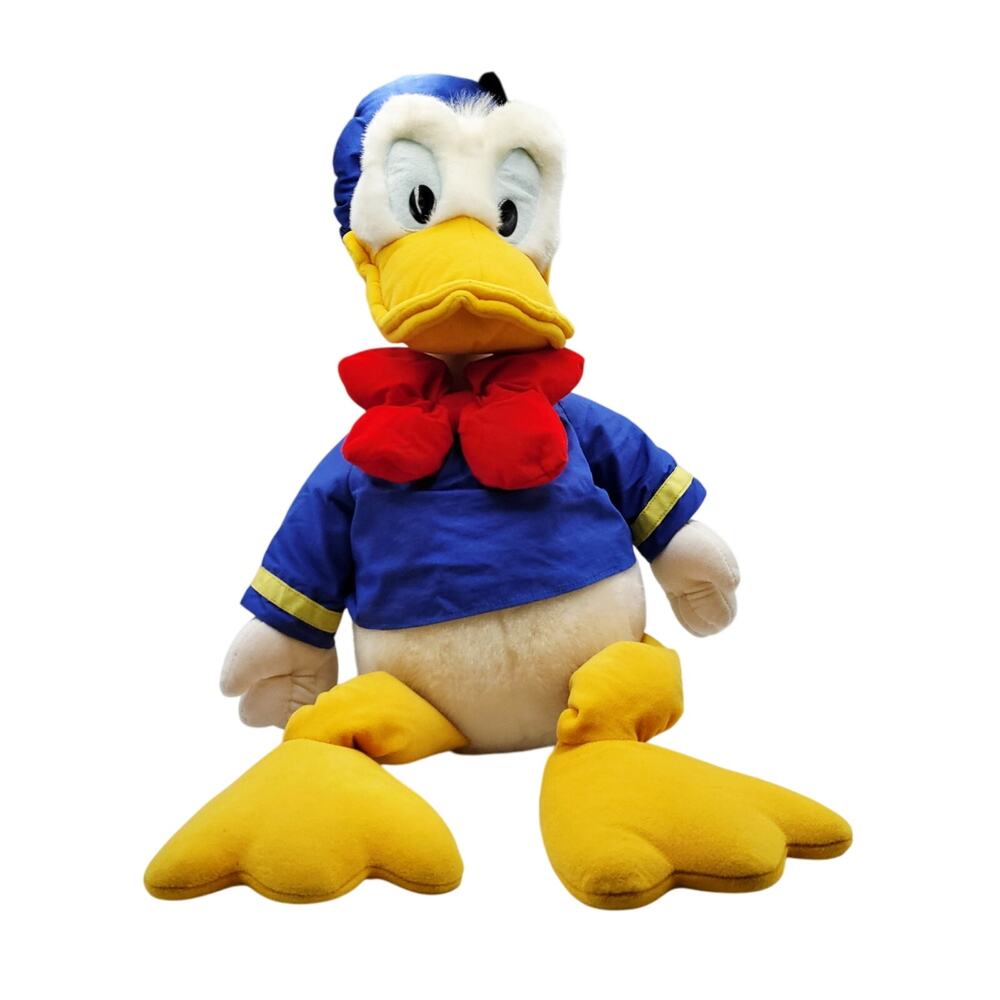Vintage Disney Donald Duck Oversized 34" Plush Toy Blue Sailor Outfit Cap & Bow